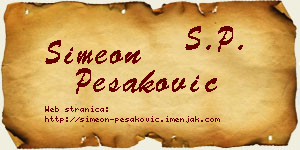 Simeon Pešaković vizit kartica